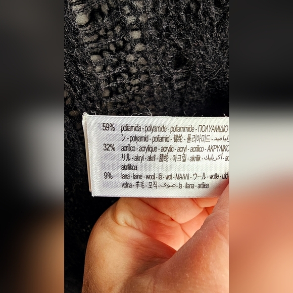 ZARA Knit Sweater Sheer Black long sleeves size XS S M Oversized - Picture 5 of 6